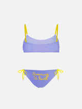 Bikini da bambina a bralette con ricamo Dreaming St. Barth