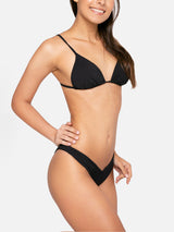 Schwarzer Triangel-Bikini für Damen