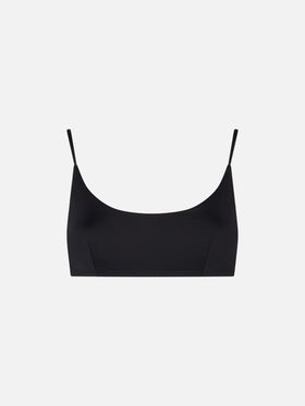 Schwarzer Bralette-Badeanzug für Damen