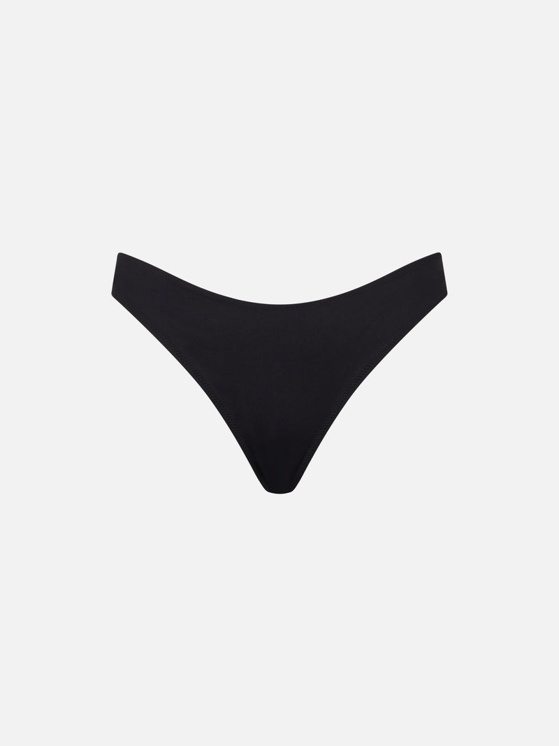 Woman black swim briefs