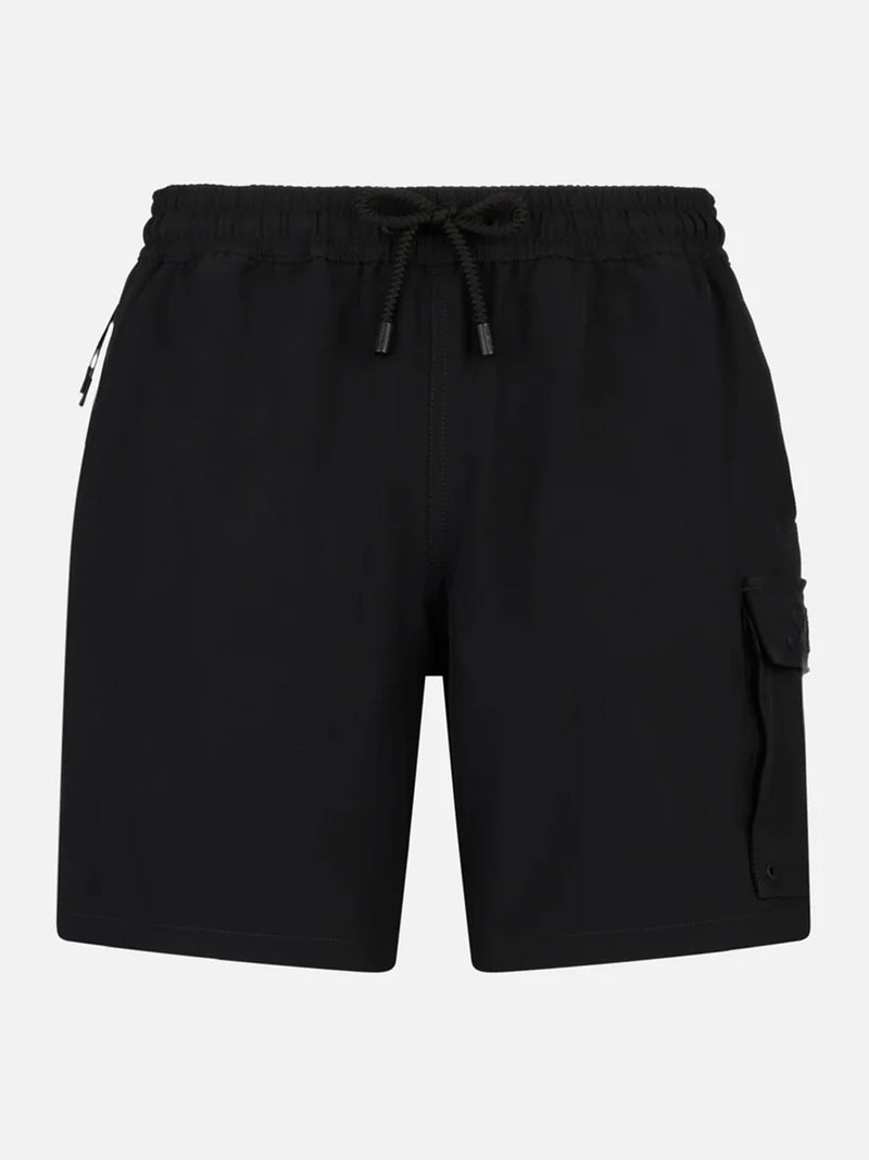 Man comfort and stretch black swim shorts