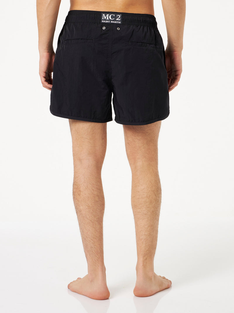 Man swimshorts with side logo and contrast