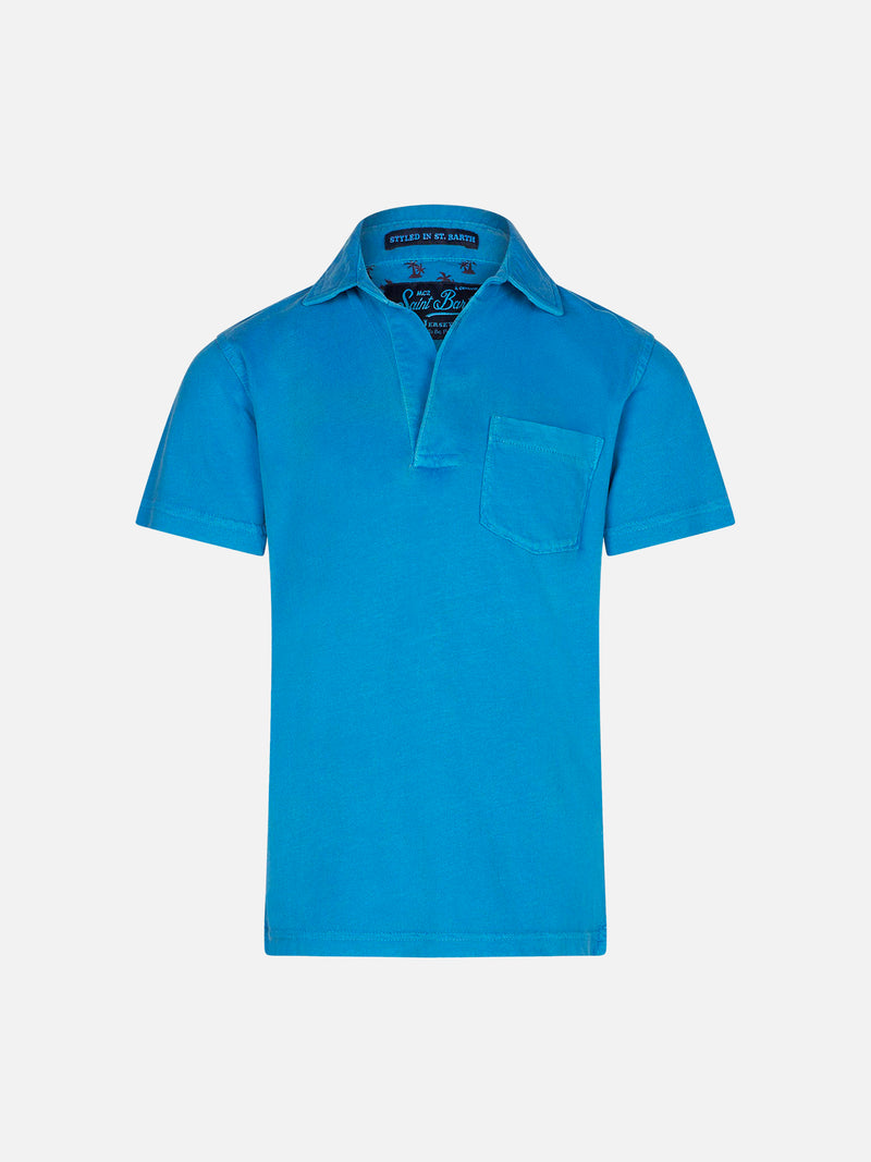 Boy bluette jersey polo