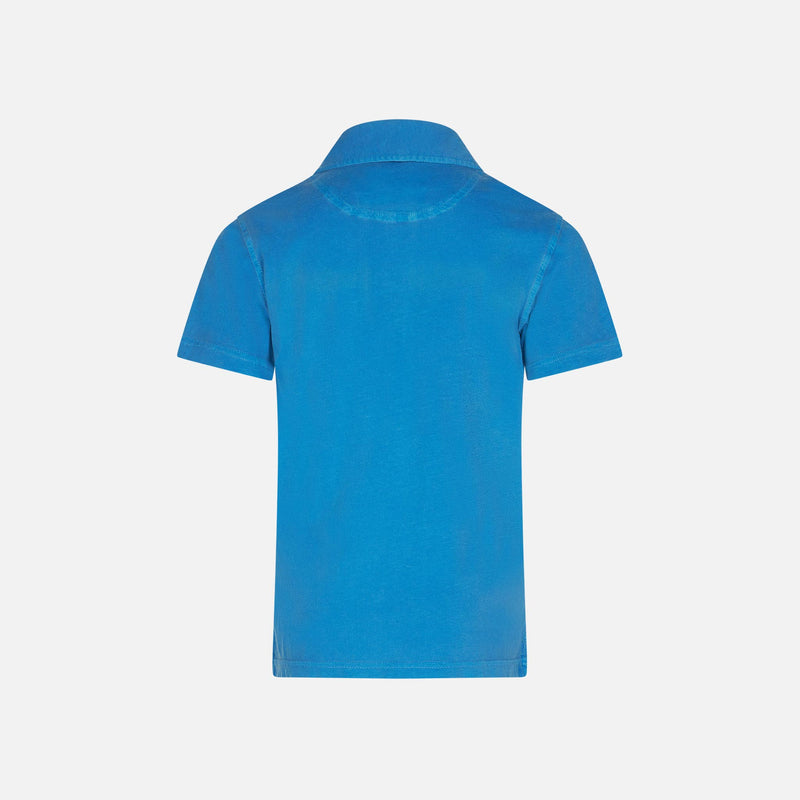 Polo da bambino in jersey bluette