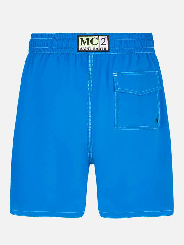 Man comfort and stretch bluette surf swim shorts