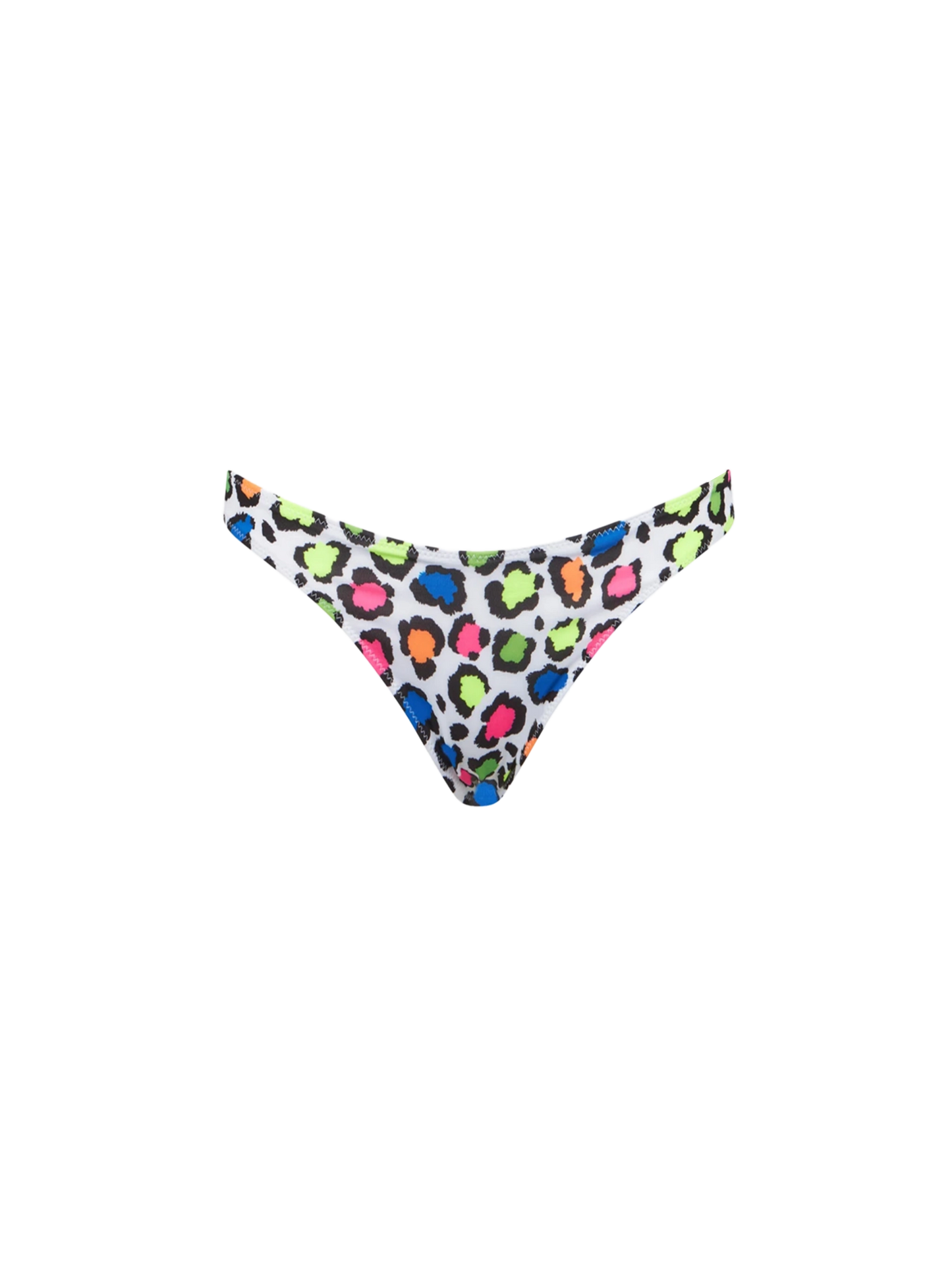 Woman cheeky swim briefs with multicolor animalier print