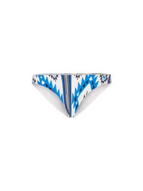 Woman swim briefs with ikat print