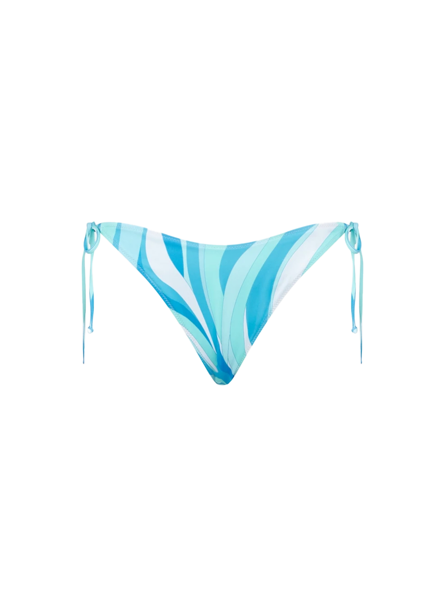 Woman swim briefs with light blue wave pattern