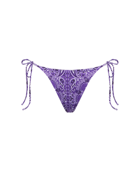 Woman cheeky swim briefs with bandanna print