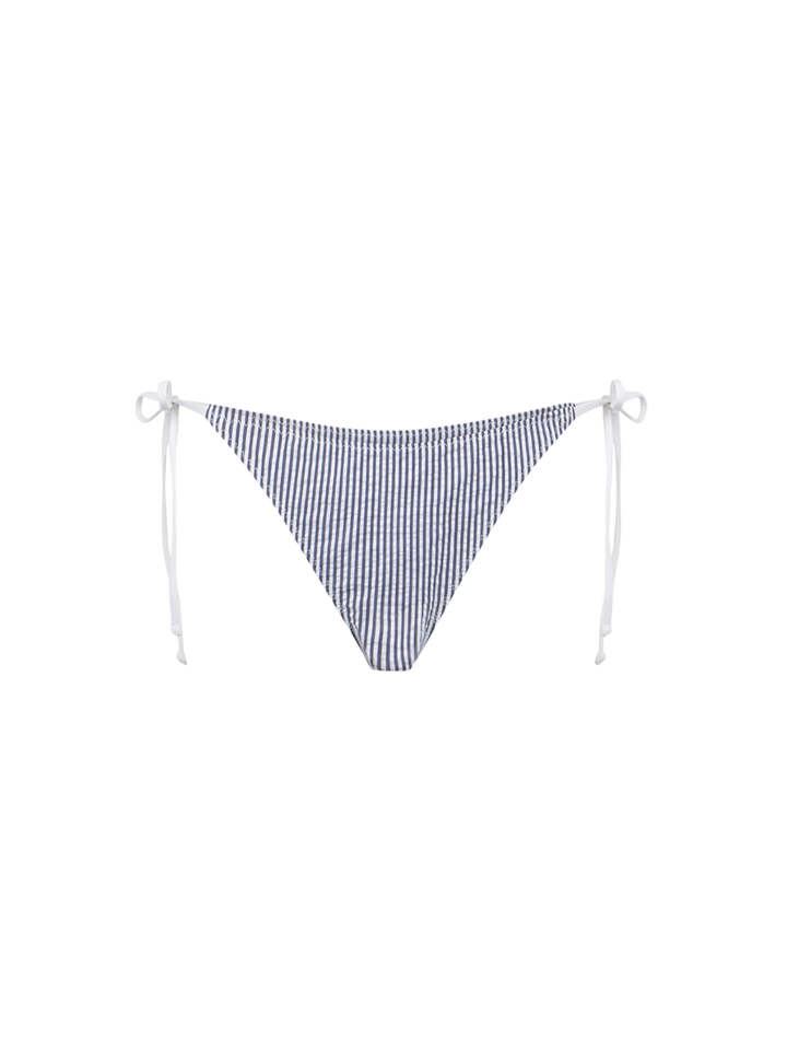 Woman seersucker triangle bikini with striped print - MC2 Saint Barth