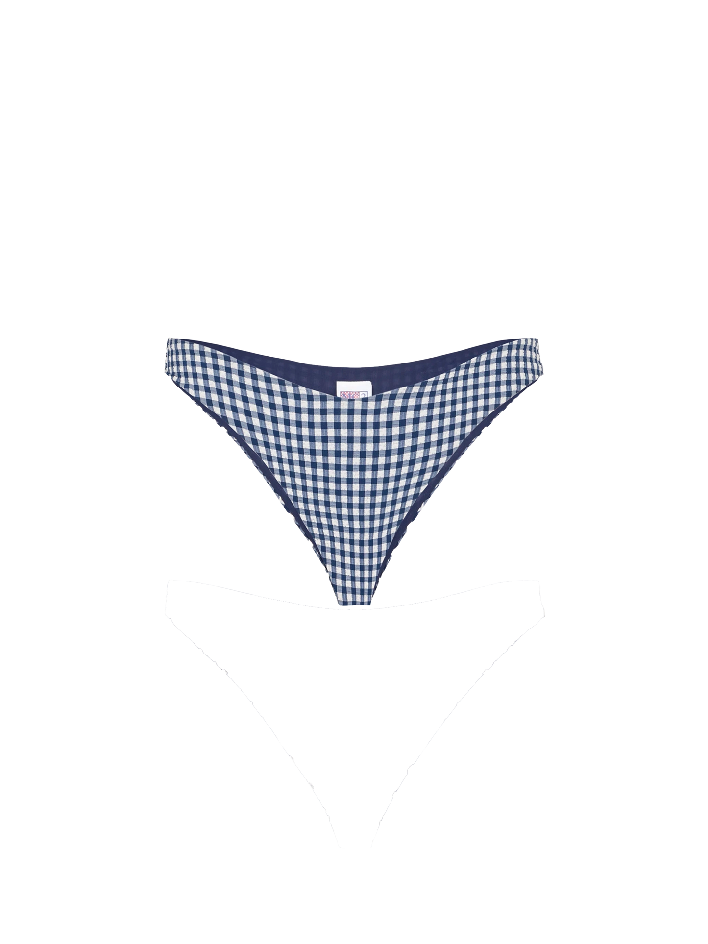 Blue vichy cheeky swim briefs