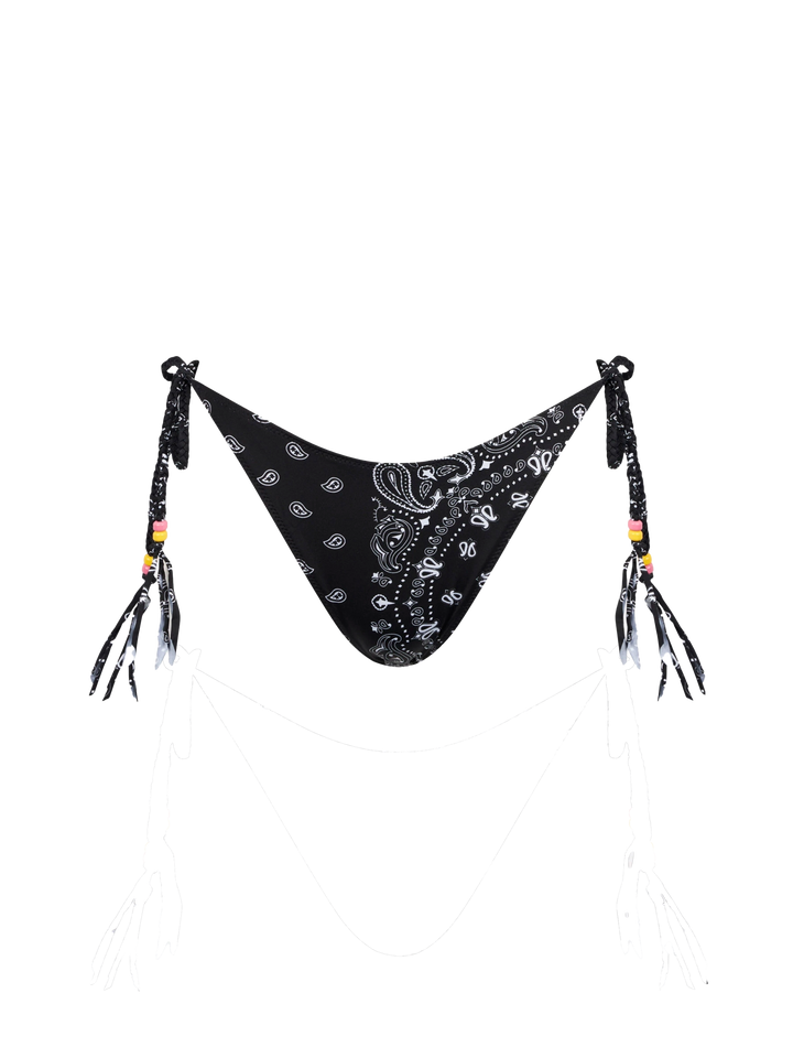 Woman cheeky swim briefs with bandanna print