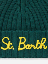 Boy green beanie with St. Barth embroidery