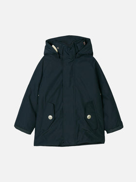 Blaue Parkajacke mit Kapuze für Jungen Voyager Jr