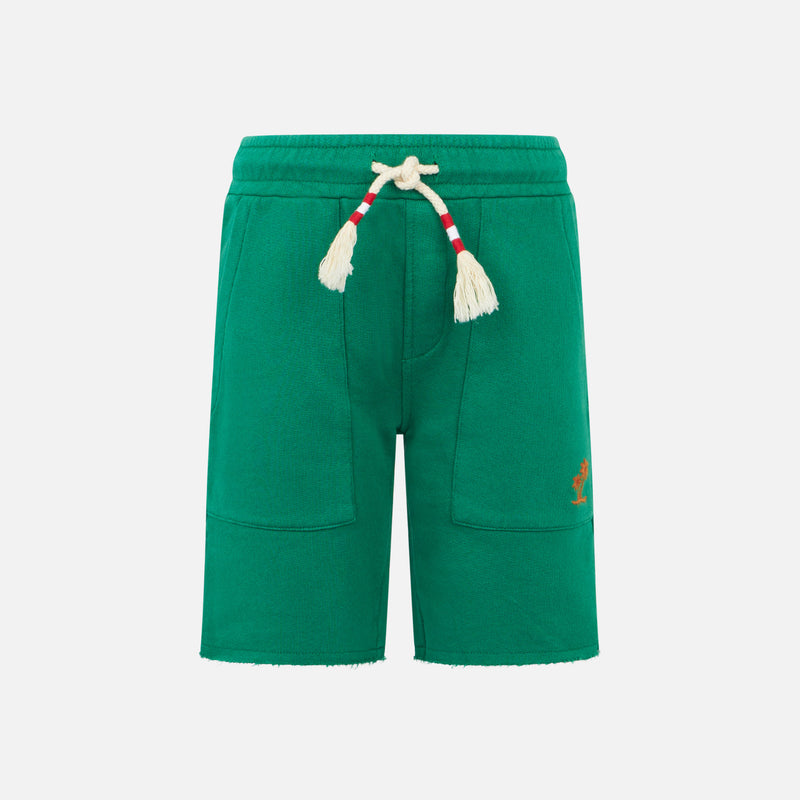 Boy cotton green bermuda