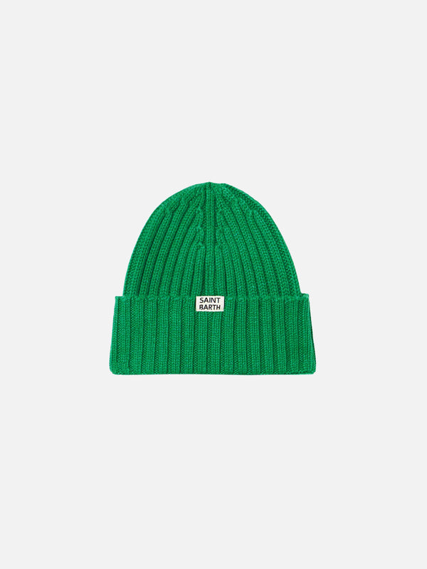 Boy green knit beanie