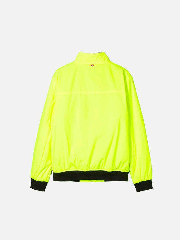 Boy fluo yellow bomber jacket with furry lining