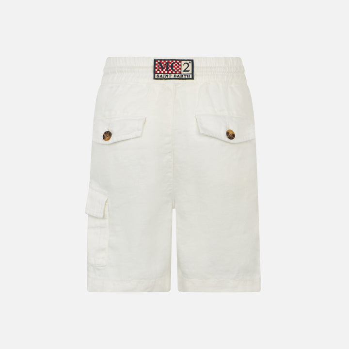Bermuda in lino colore bianco