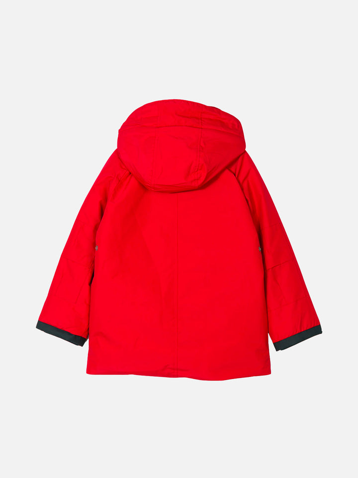 Rote Parkajacke für Jungen mit Kapuze Voyager Jr
