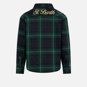 Boy wooly shirt with tartan print