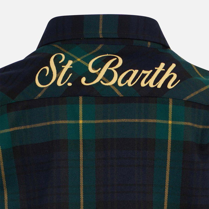 Boy wooly shirt with tartan print - MC2 Saint Barth