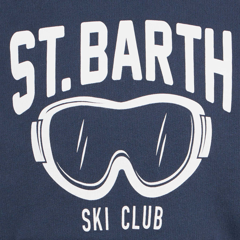 Blauer Kapuzenpullover für Jungen mit St. Barth Ski Club-Aufdruck