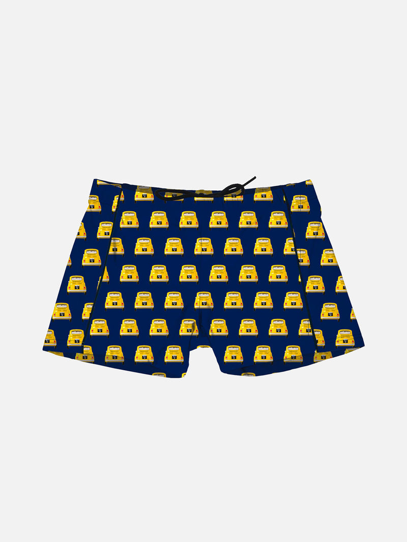 Boys lycra swim shorts with car print