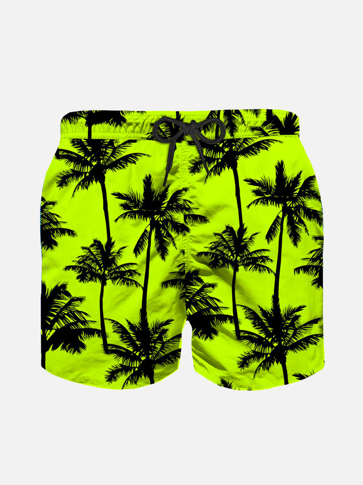 Palm all over print light fabric boy swim shorts - MC2 Saint Barth
