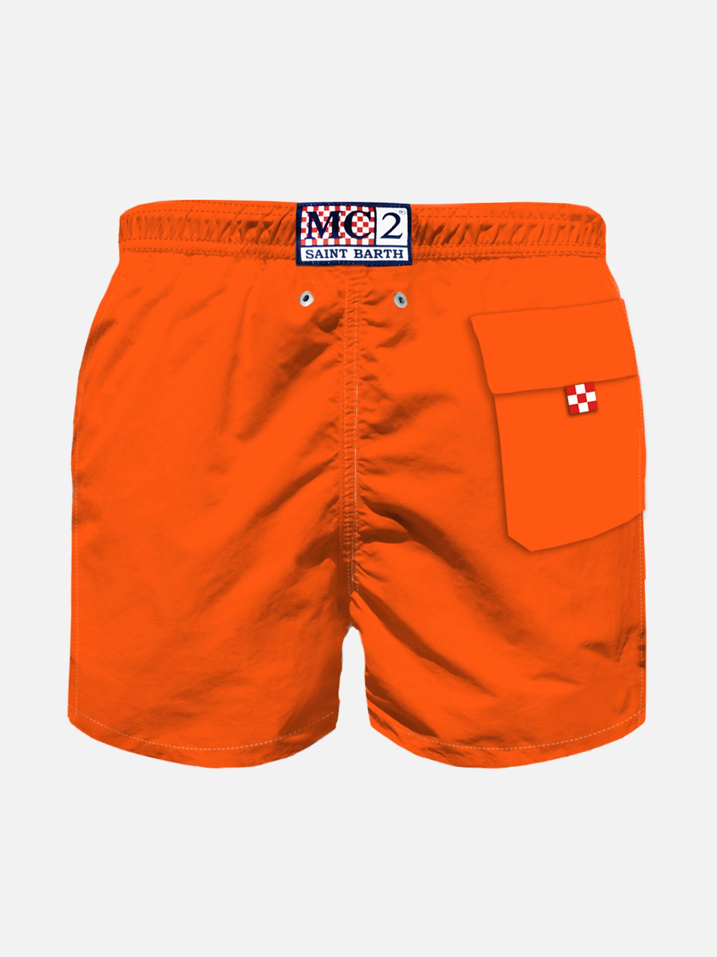 Boy swim shorts with My dad is cool embroidery