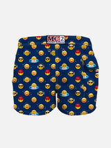 Costume da bagno da bambino con stampa emoji