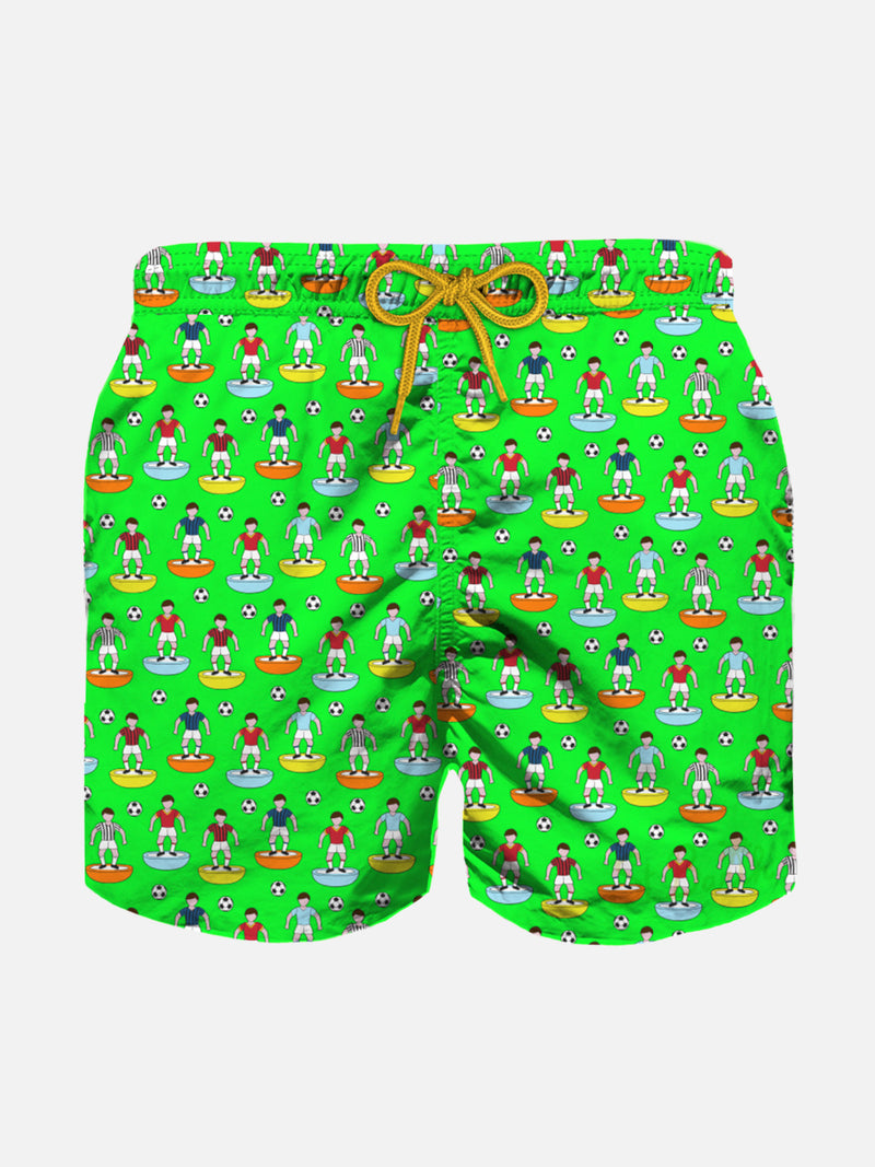 Boy swim shorts with multicolor football players