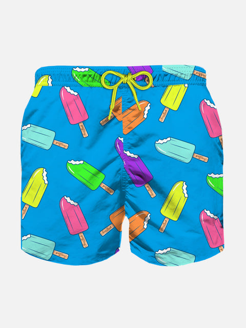 Boy classic swim shorts with ice cream print - MC2 Saint Barth