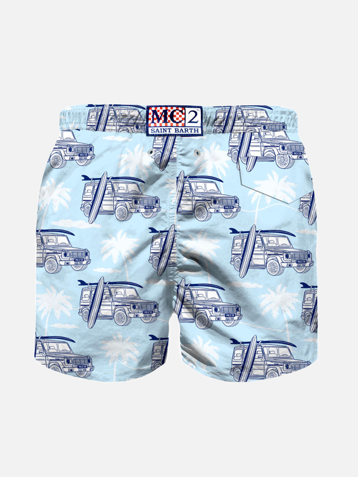 Jeep print boy light fabric swim shorts - MC2 Saint Barth