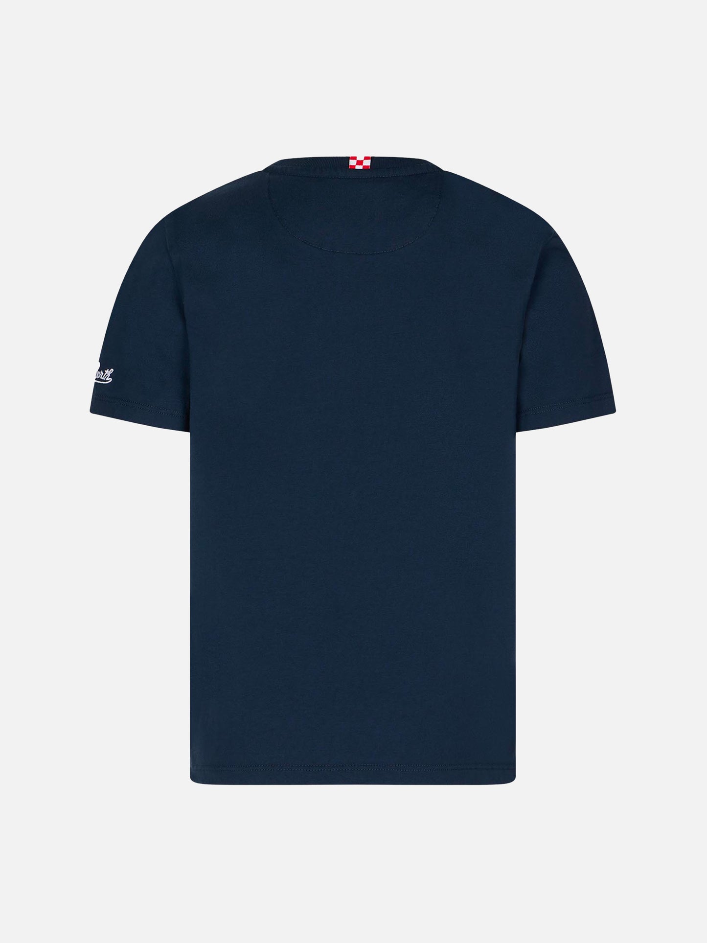 Jungen-T-Shirt aus Baumwolle mit Tasche mit Hai-Aufdruck