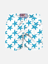 Boy swim shorts with seastar flocked print