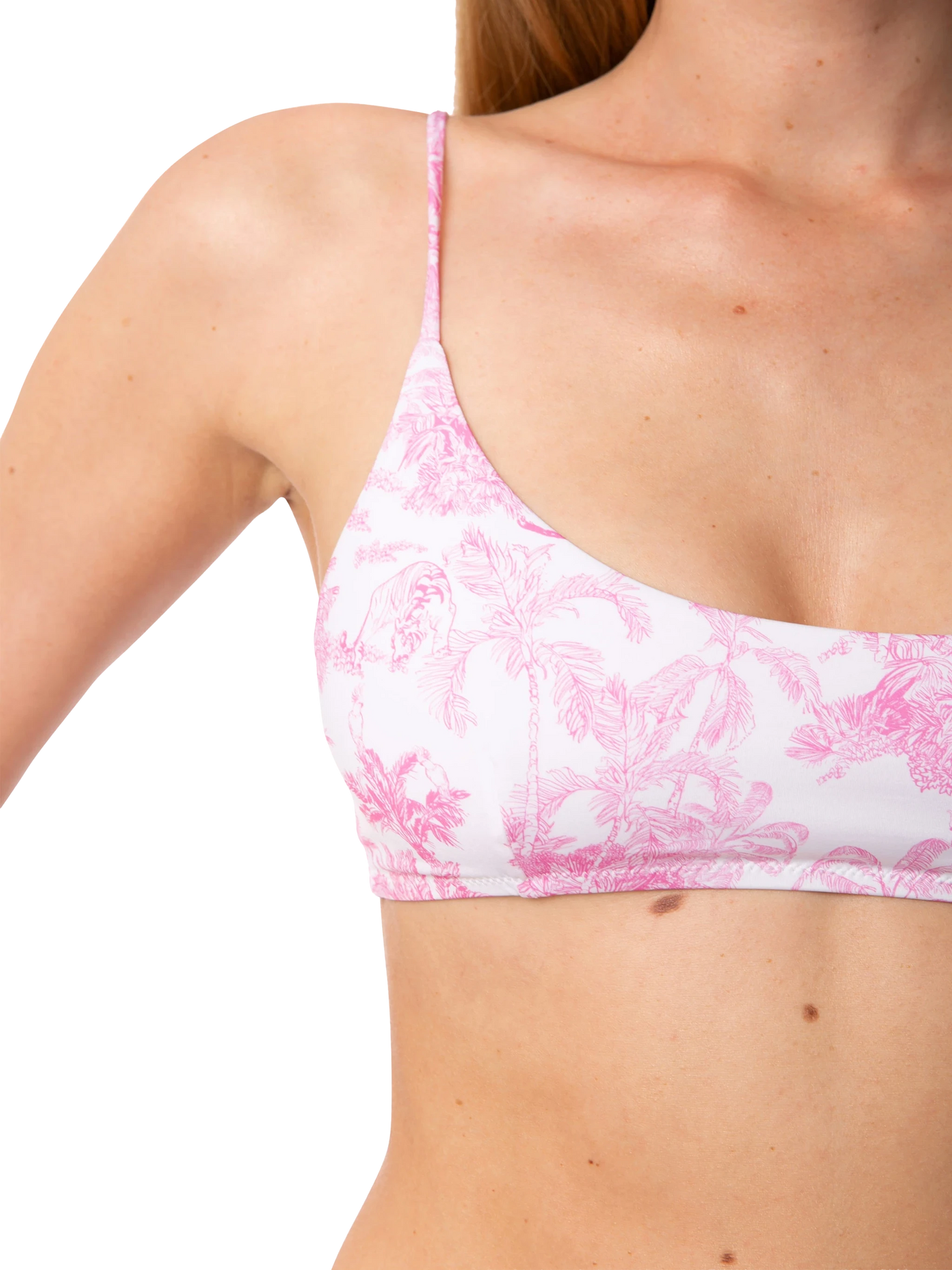 Woman bralette swimsuit with jungle print