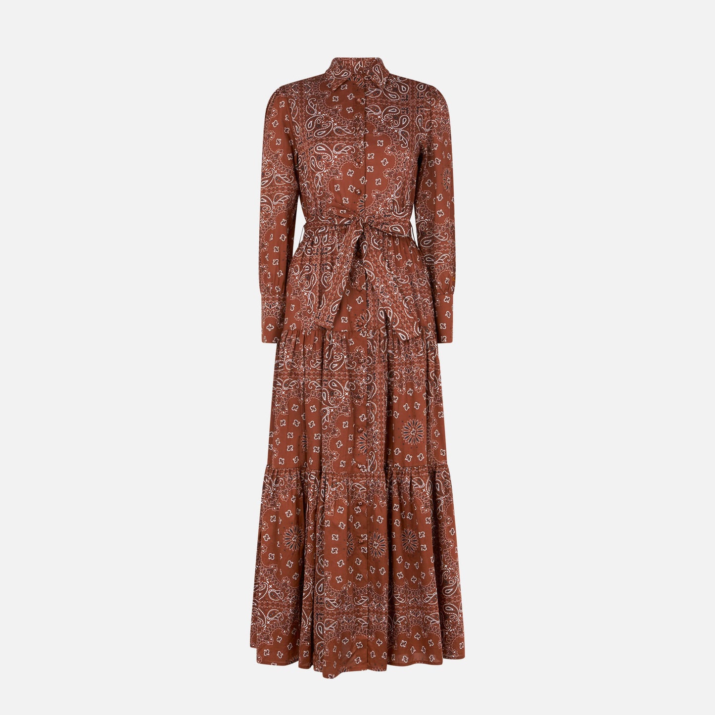 Woman brown bandanna long dress Jensen - MC2 Saint Barth