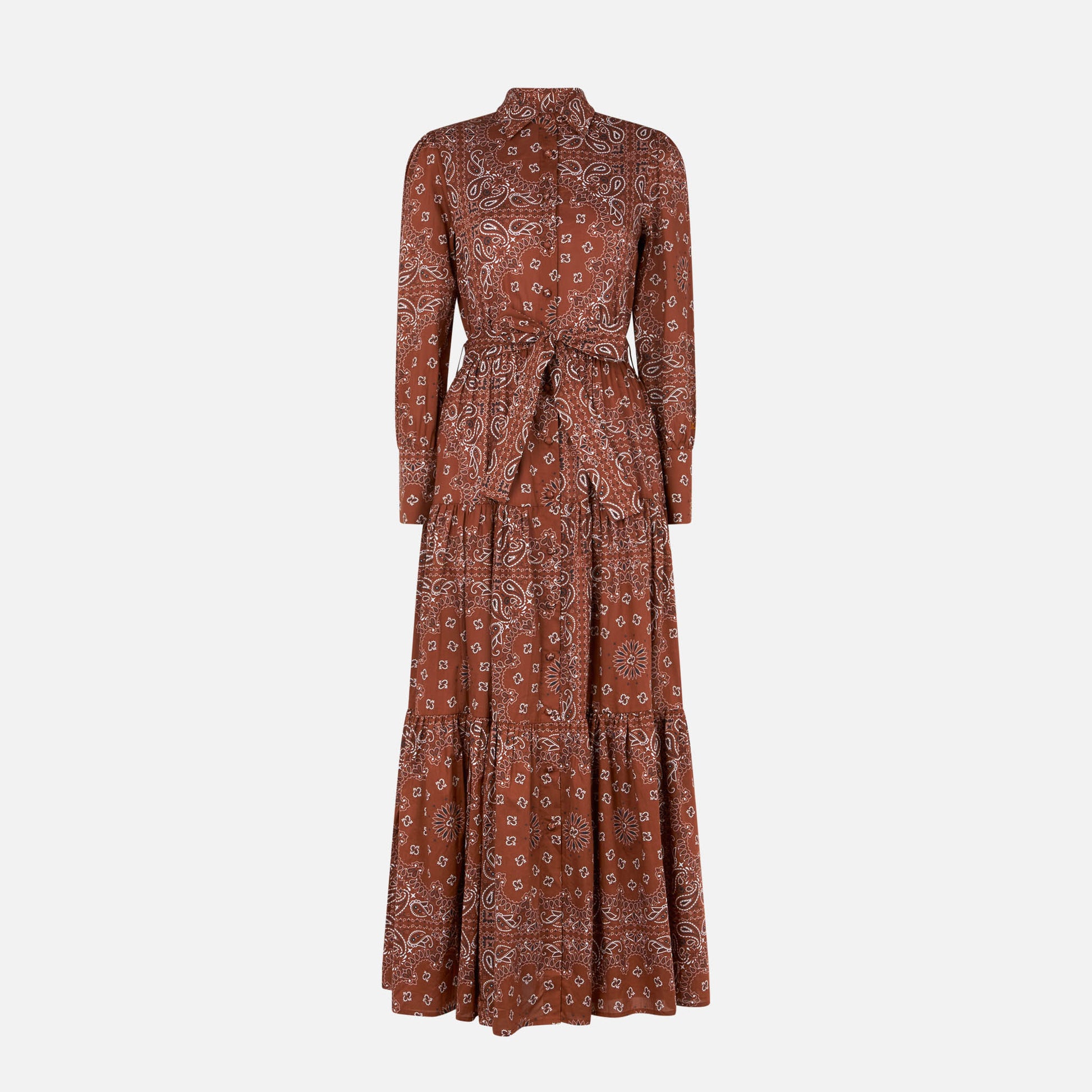 Woman brown bandanna long dress Jensen - MC2 Saint Barth