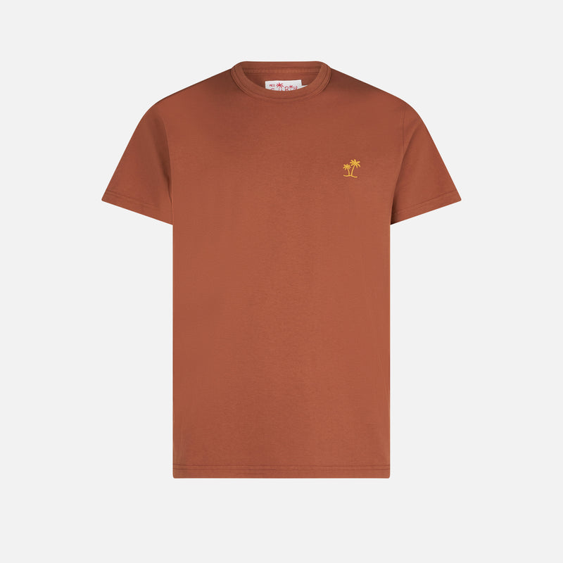 Man brown cotton t-shirt