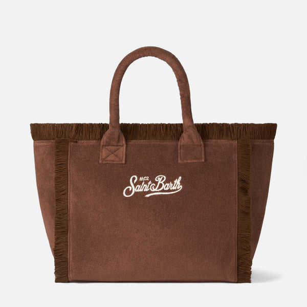 Brown terry Vanity Sponge tote bag