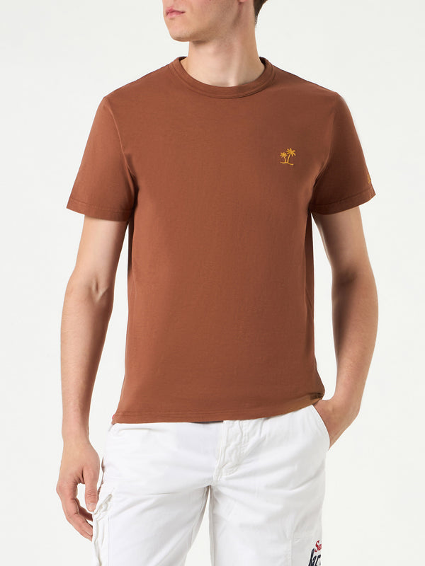 Man brown cotton t-shirt