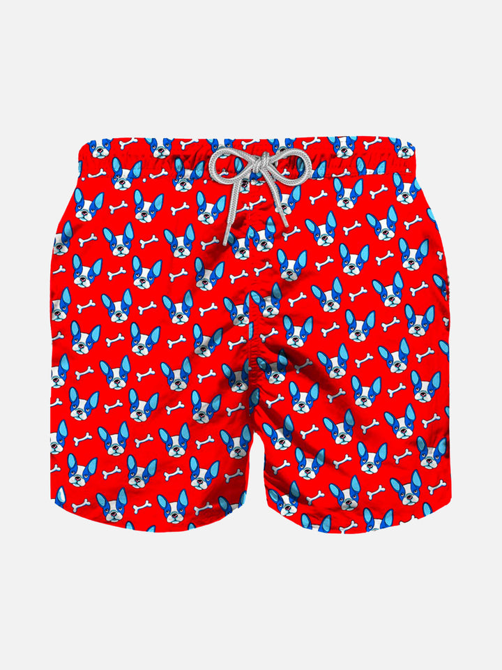 Boxer mare bambino in tessuto leggero stampa bulldog francese