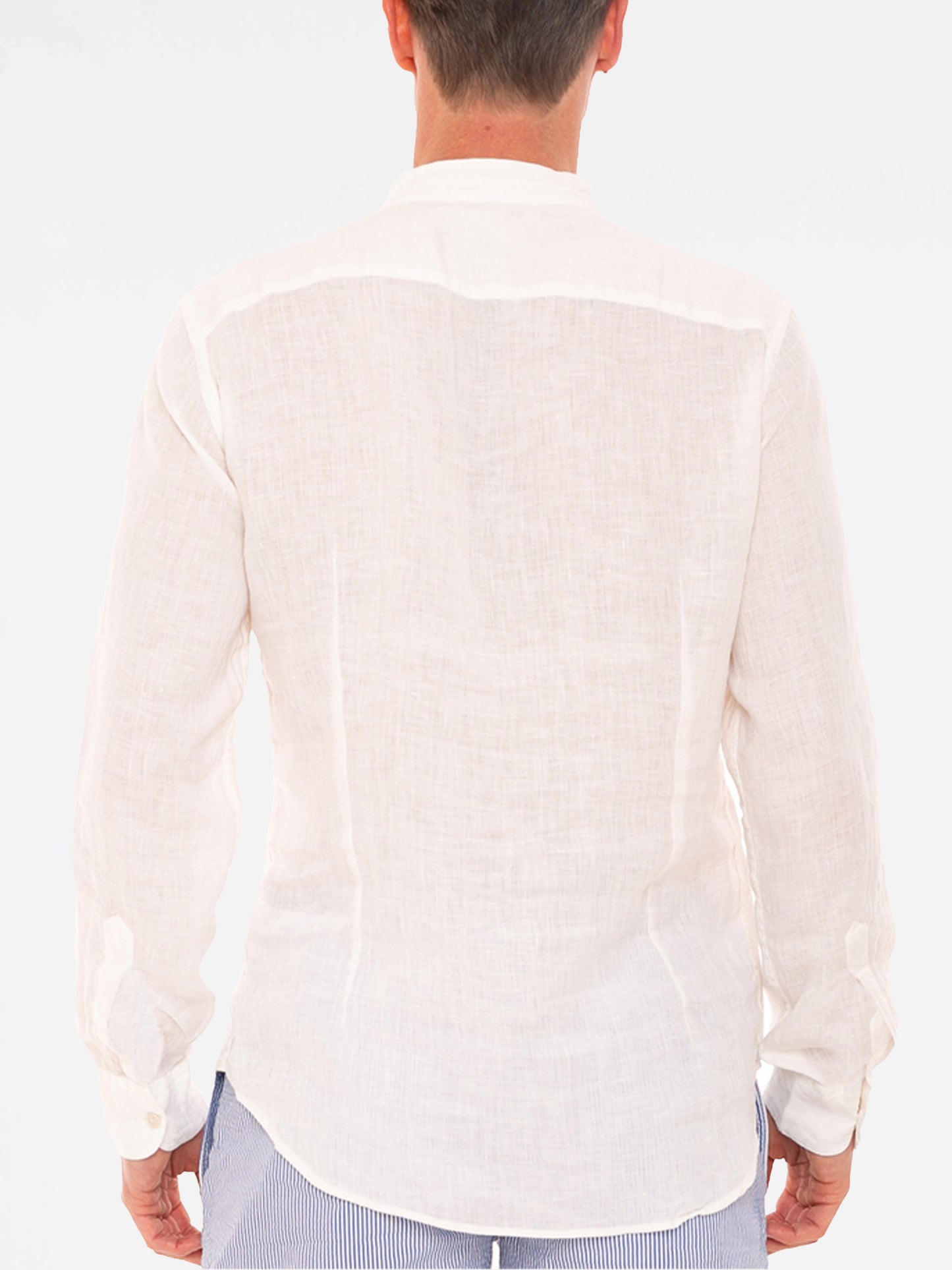 Off white embroidered Man Linen Shirt - MC2 Saint Barth
