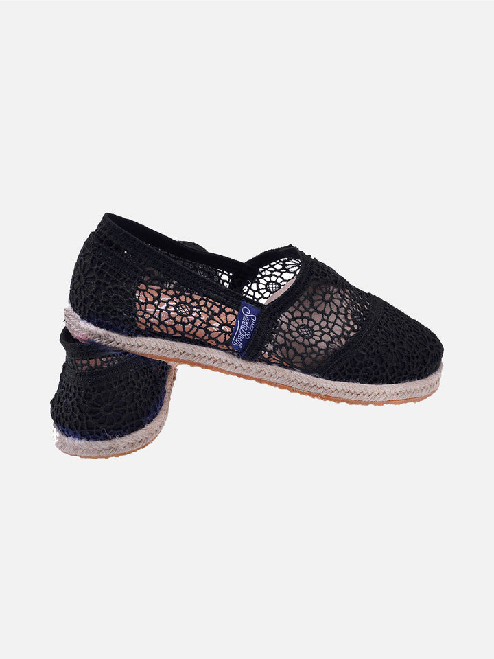 Black macramè espadrillas for woman - MC2 Saint Barth