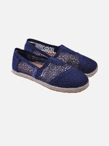 Blue macramè espadrillas