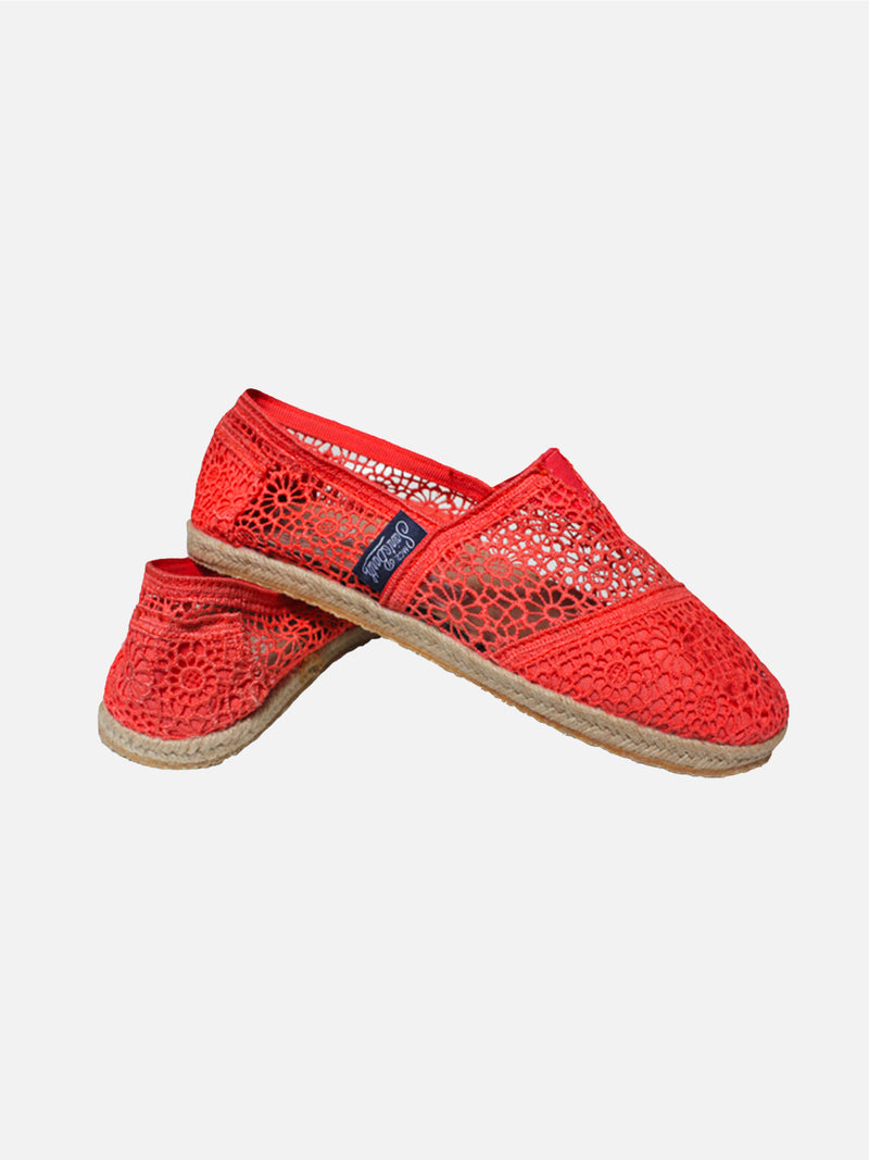 Espadrillas macramè rosa pesca