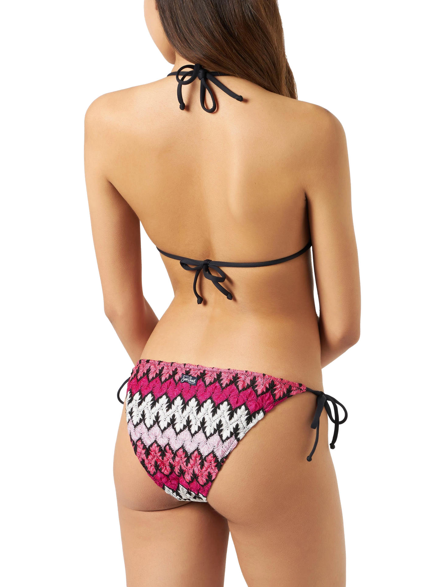 Woman chevron knitted triangle bikini