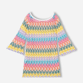 Mädchen-Strickkleid Chevron