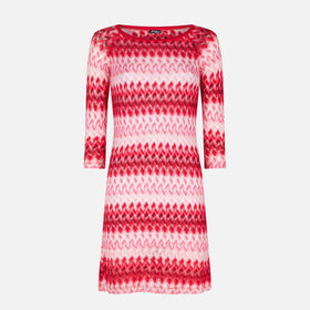 Mini abito in maglia rosso multicolore