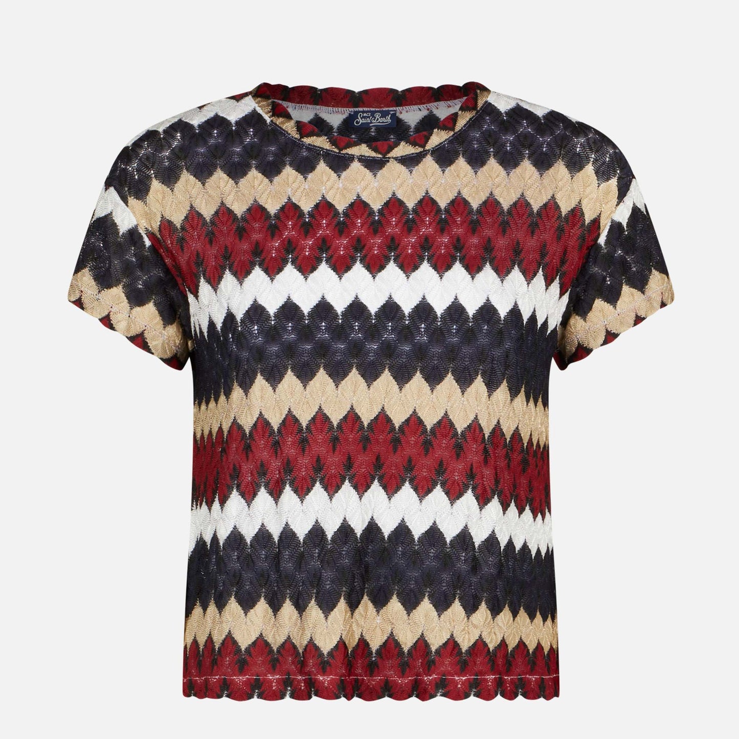 Burgundy chevron knitted top - MC2 Saint Barth